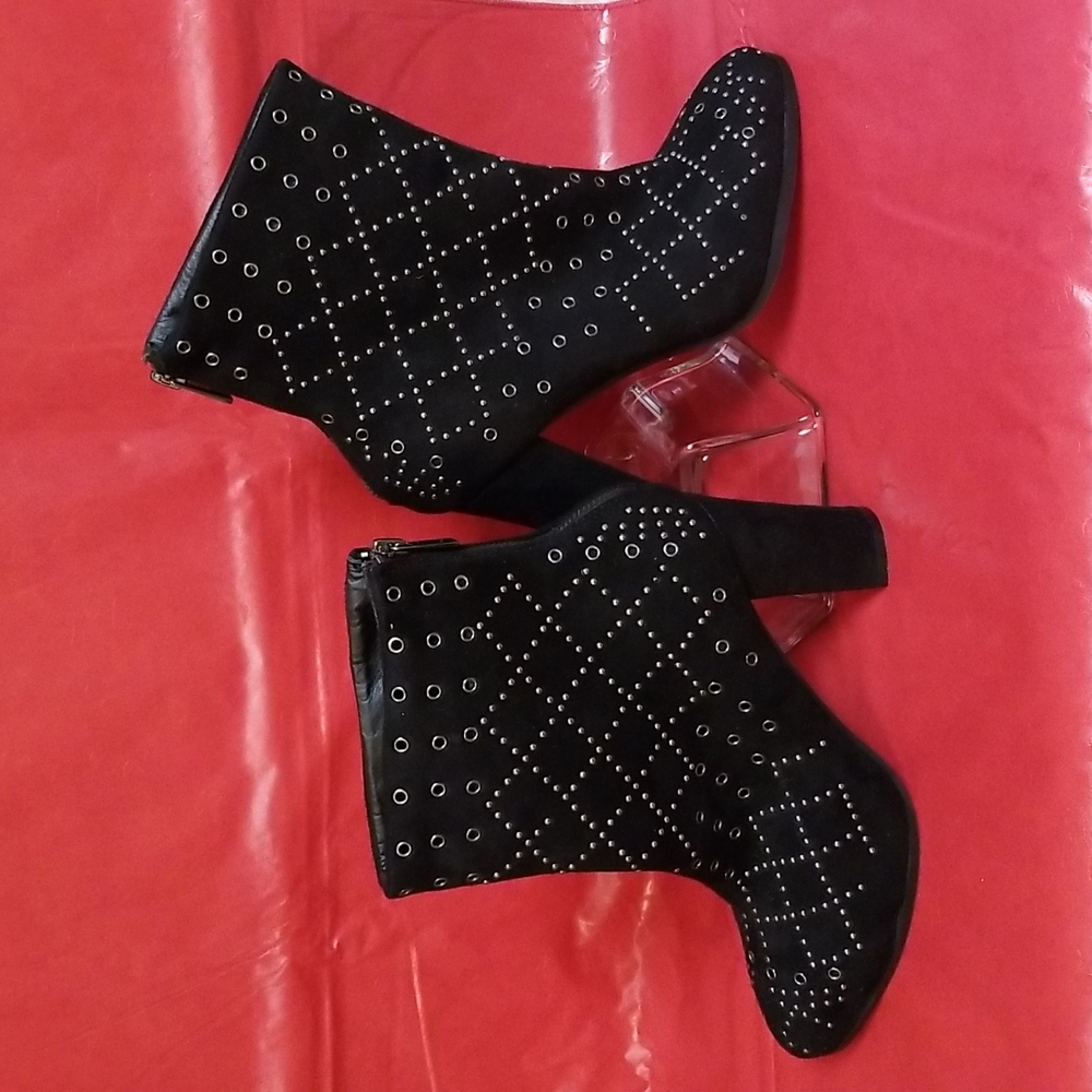 Studded heeled boots